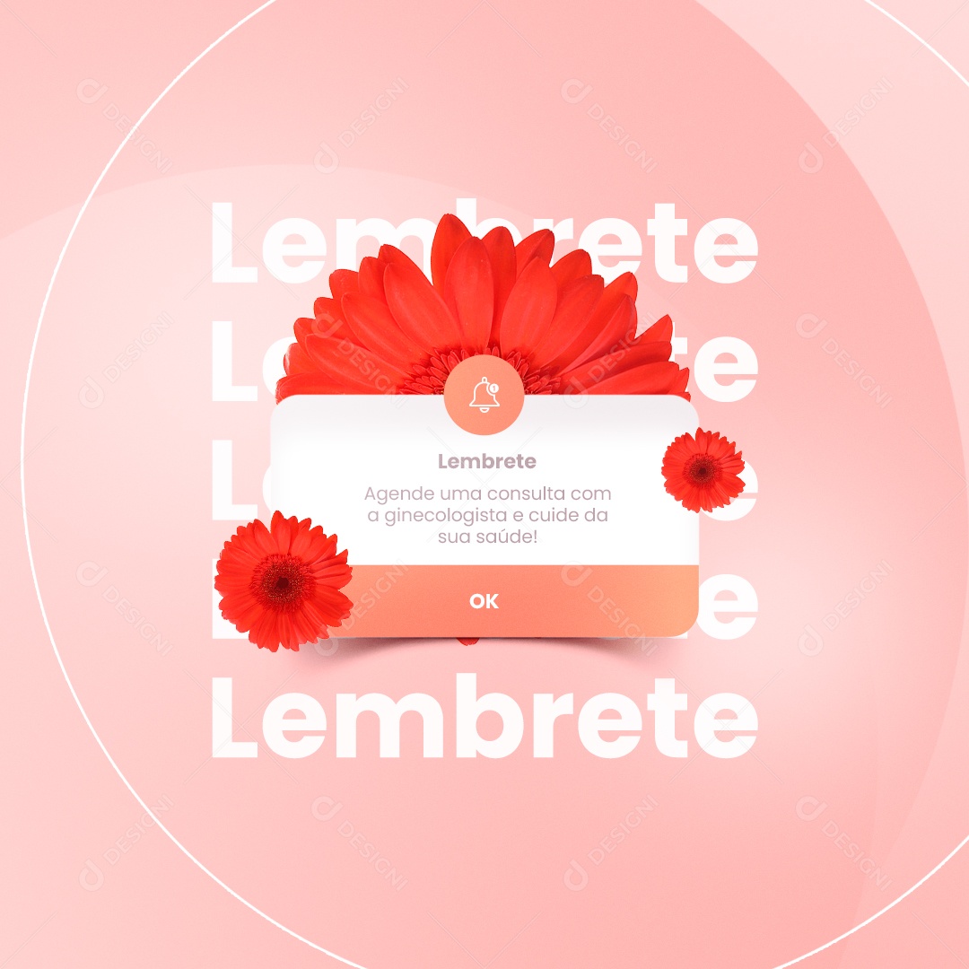 Social Media Lembrete Ginecologista Obstetrícia PSD Editável