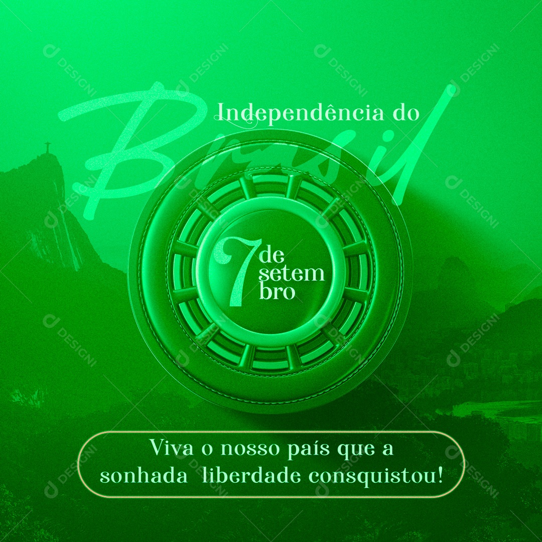 Social Media Feliz Dia da Independência do Brasil 07 de Setembro PSD Editável