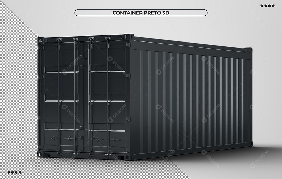 Container preto Elemento 3D para Composição PSD