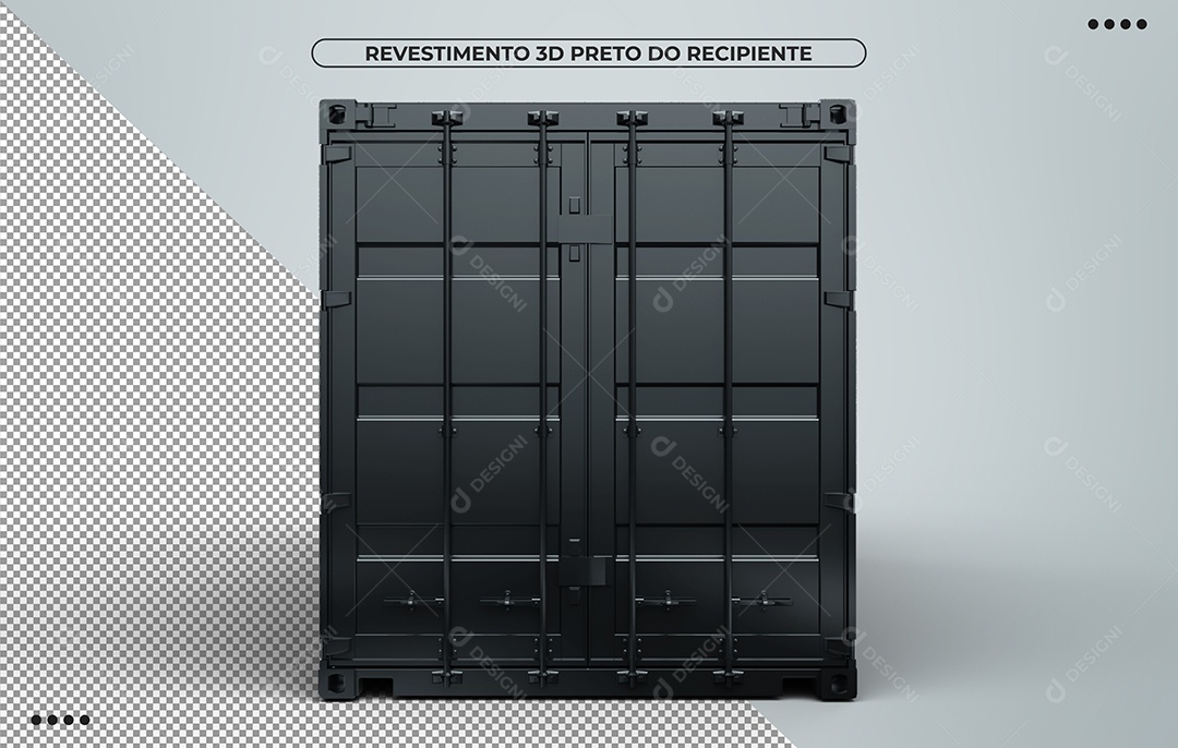 Container preto Elemento 3D para Composição PSD