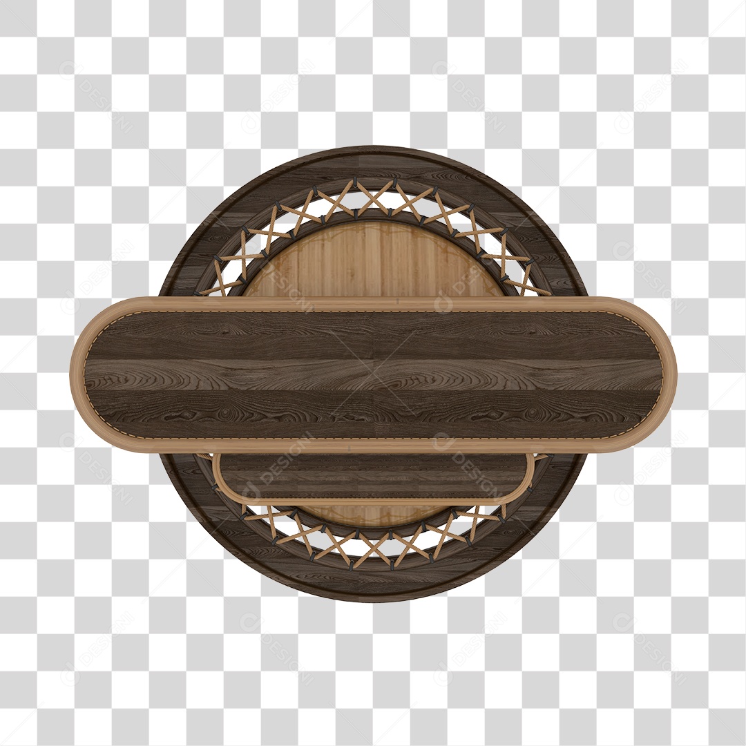 Placa de Madeira Redonda Cor Marrom PNG Transparente