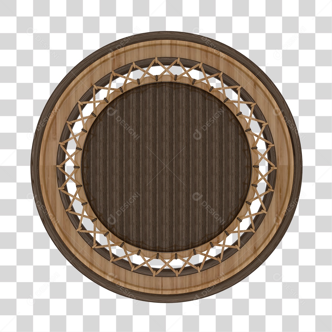 Placa de Madeira Redonda Cor Marrom PNG Transparente