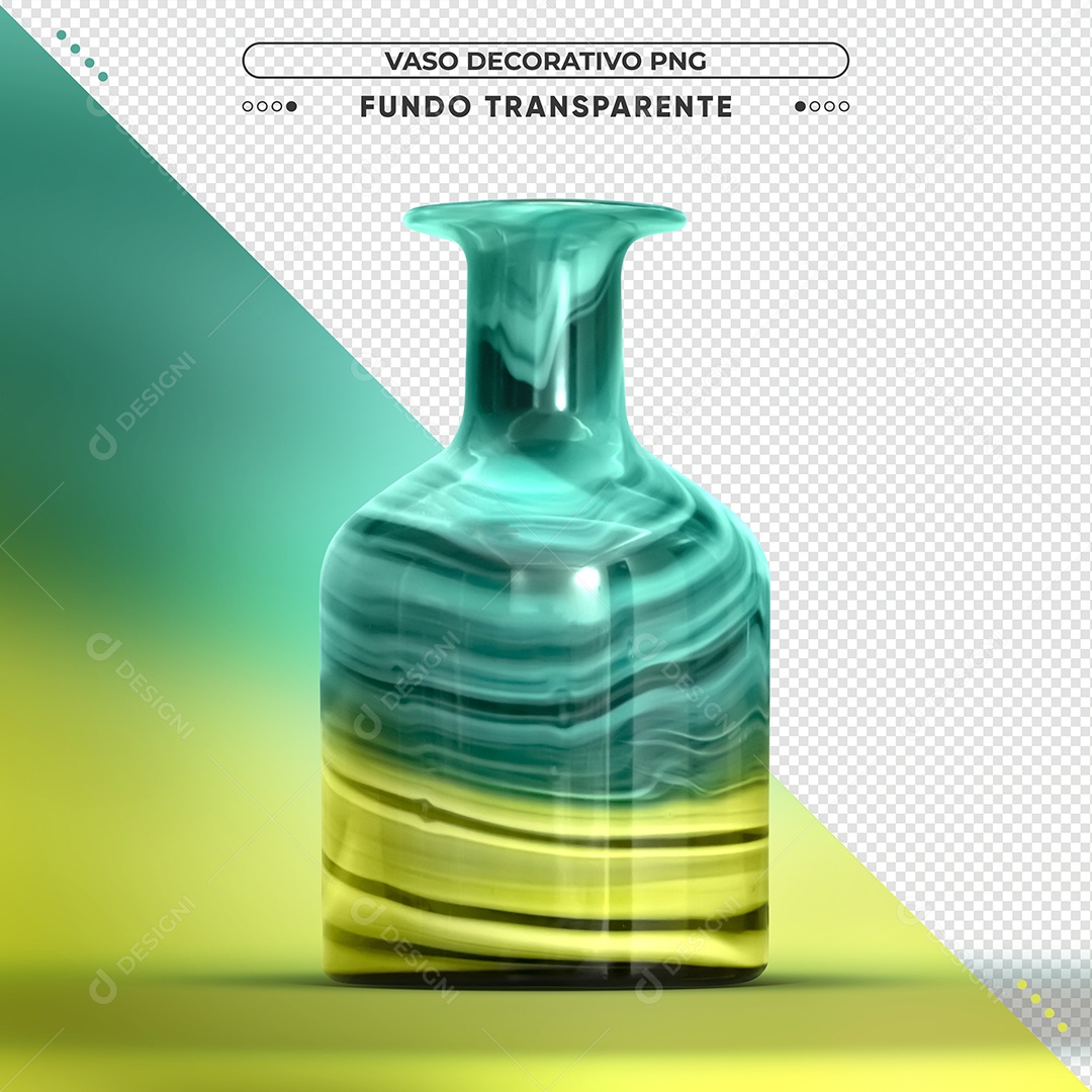 Vaso decorativo Ilustração 3D para Composição PSD