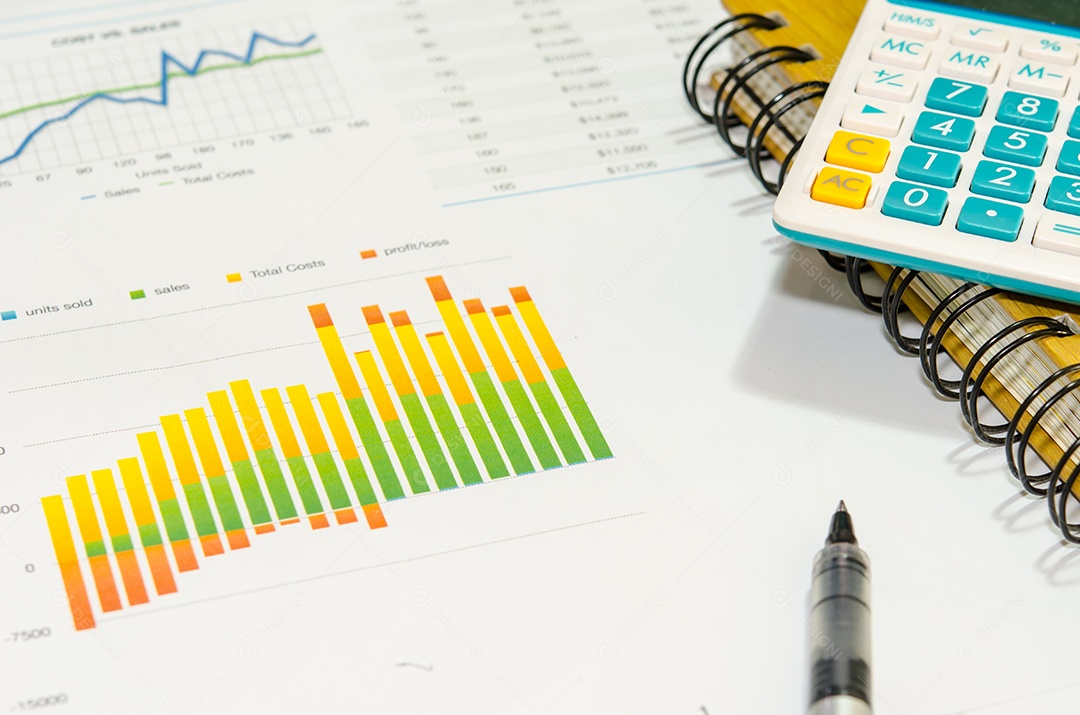 Gráficos e gráficos de finanças, conceito de negócio de investimento financeiro.