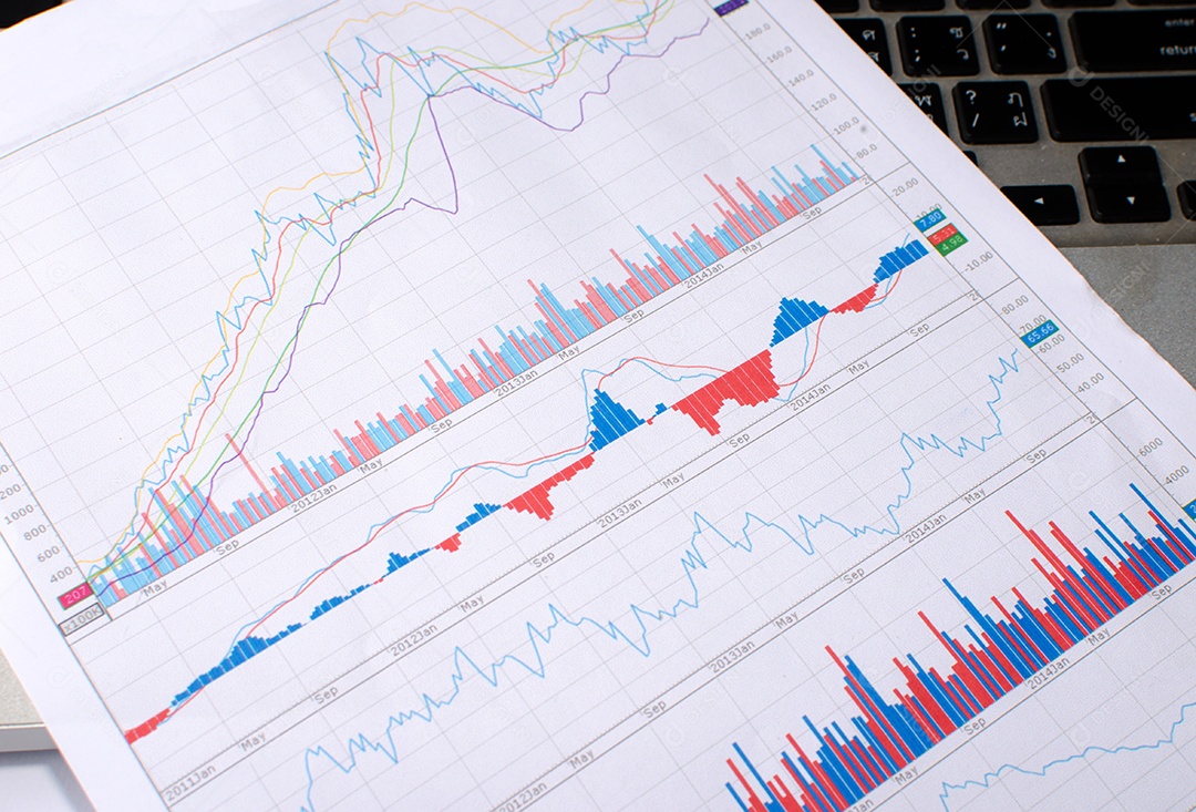 Análise de gráficos financeiros no notebook.