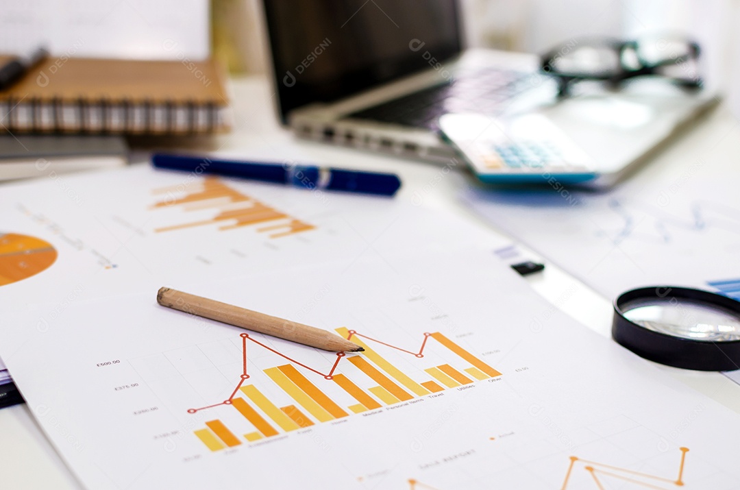 Gráficos e gráficos de finanças, conceito de negócio de investimento financeiro.