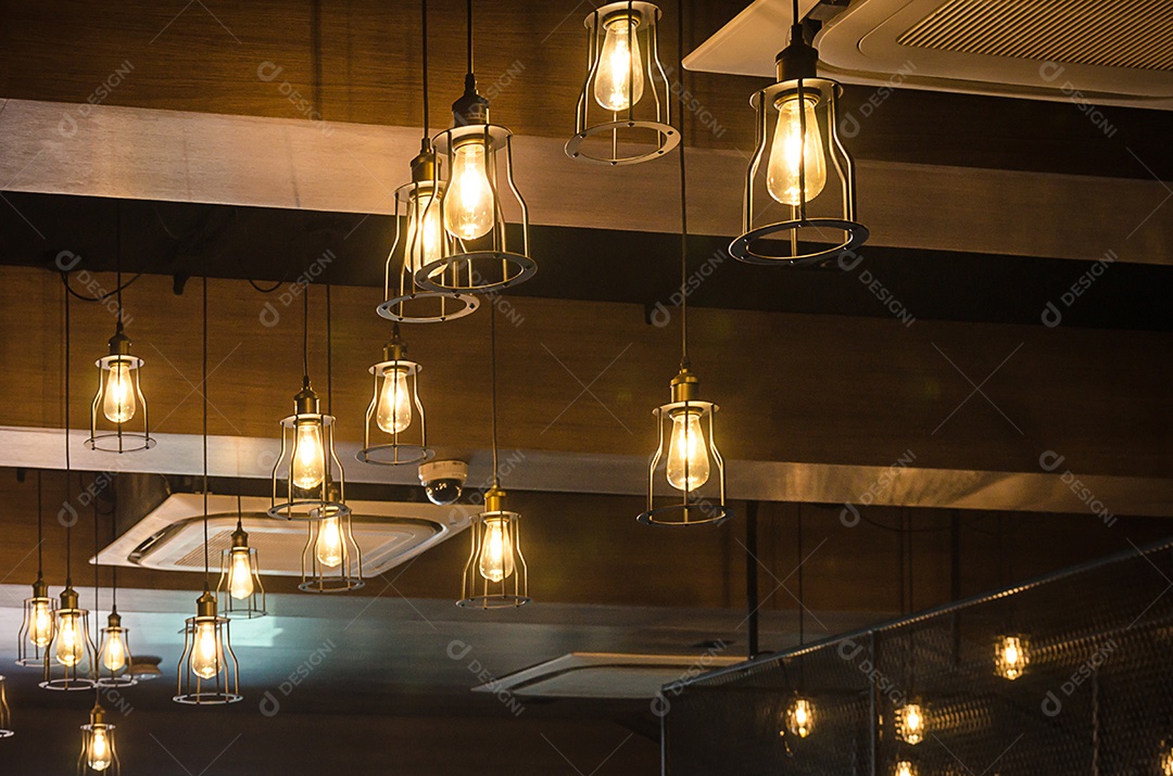 Lâmpada de iluminação interior de luxo vintage para decoração de casa.