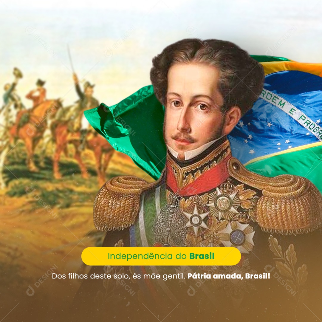 Social Media Pátria Amada Brasil Feliz Dia da Independência 07 de Setembro PSD Editável