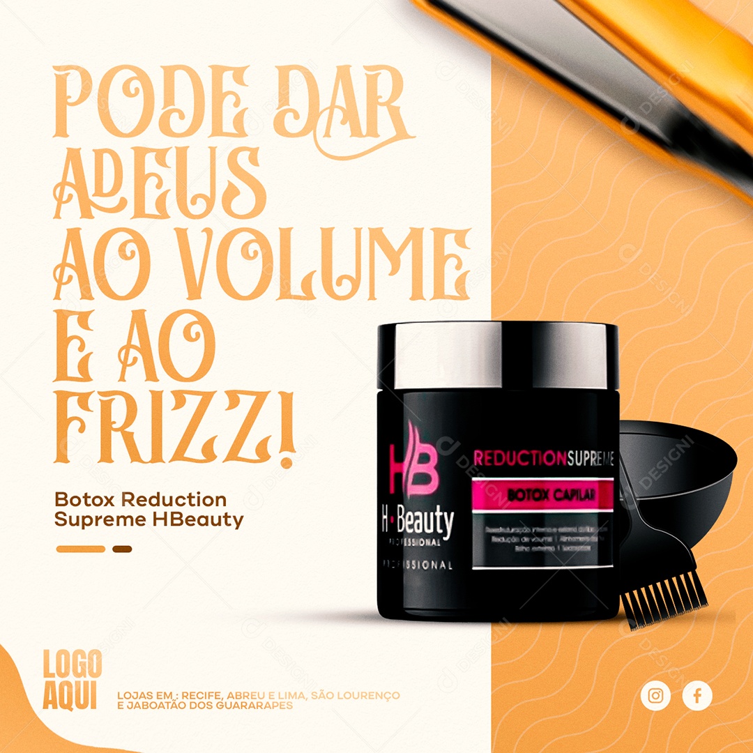 Pode dar adeus ao volume e ao Frizz Cabelereira Social Media PSD Editável