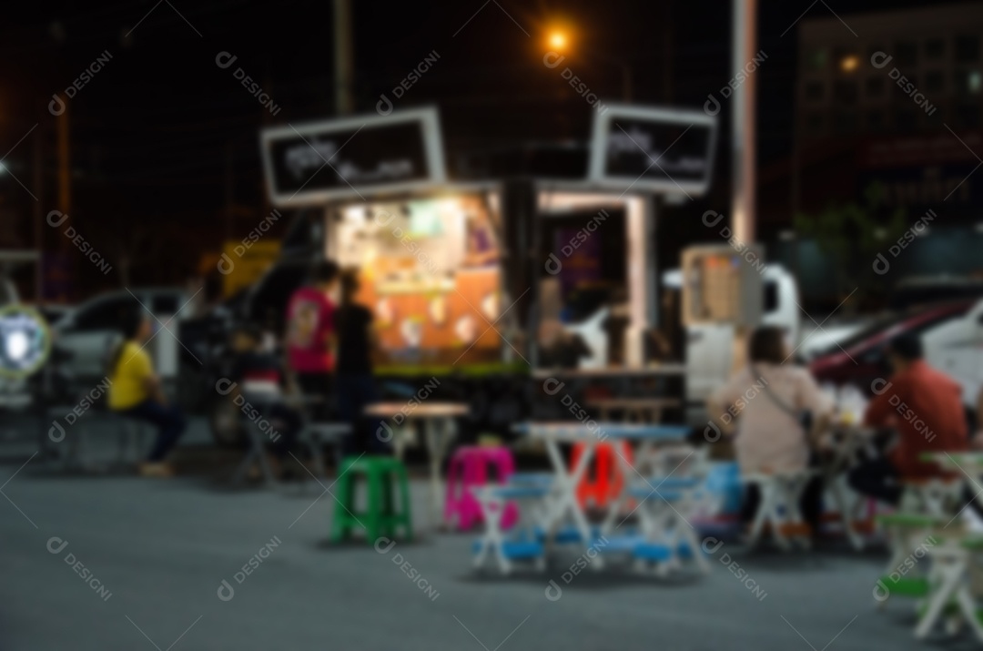Imagem de fundo desfocada abstrata Food Truck.