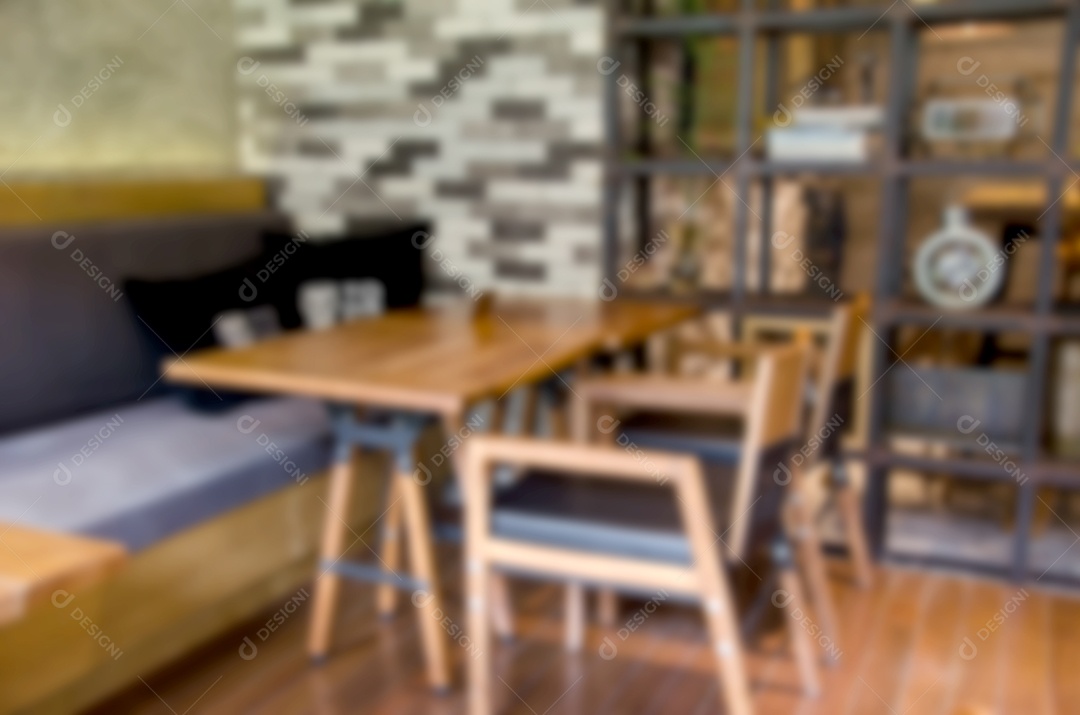 Desfoque a cadeira dentro da cafeteria.