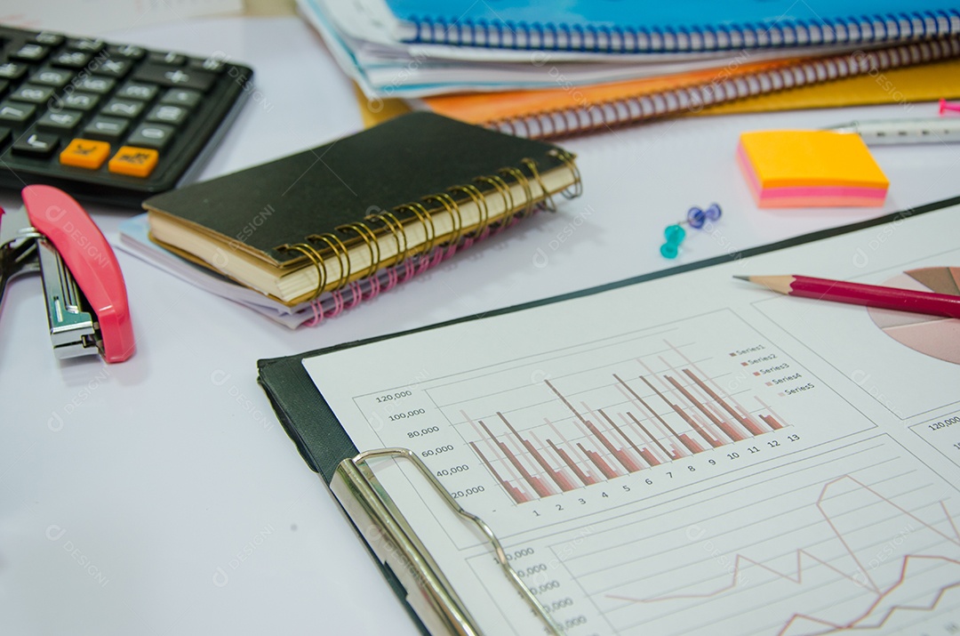 Documento de negócios gráfico financeiros.