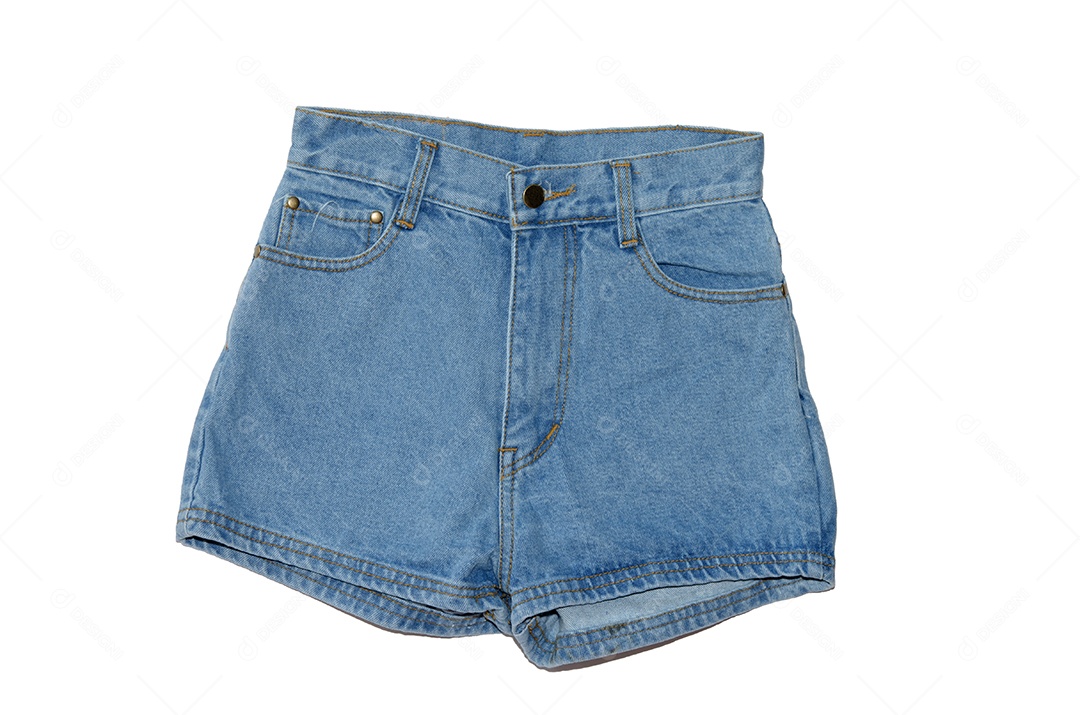 Shorts jeans isolado no fundo branco.