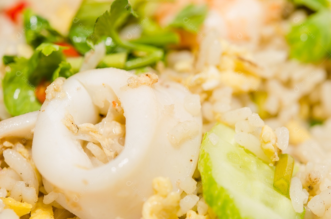 Comida de lula frita da Tailândia.