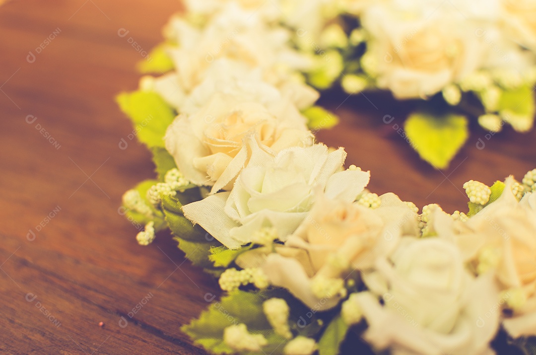 Flores do casamento no jardim. Tom de cor vintage.