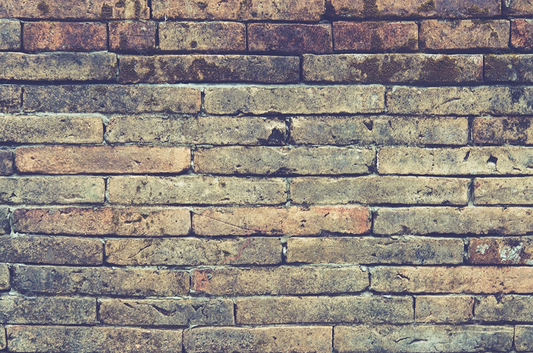 Parede de tijolos como plano de fundo. Efeito de cor de estilo de filme.