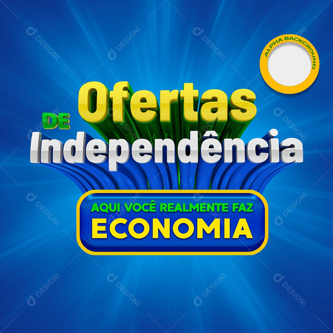 Ofertas de Independência Selo 3D para Composição PSD