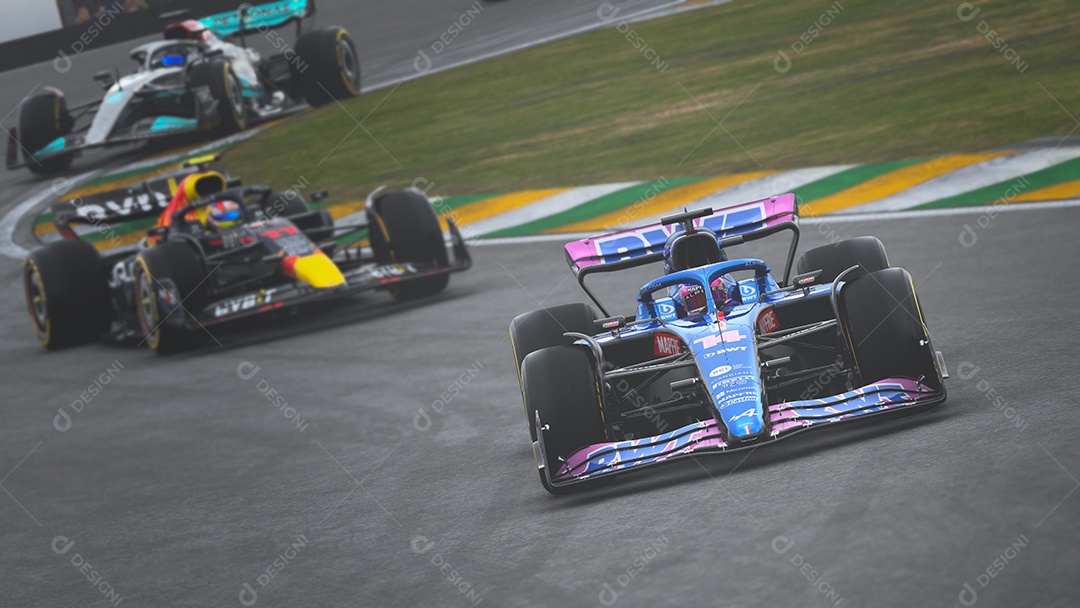 Red Bull F1 car 3D illustration