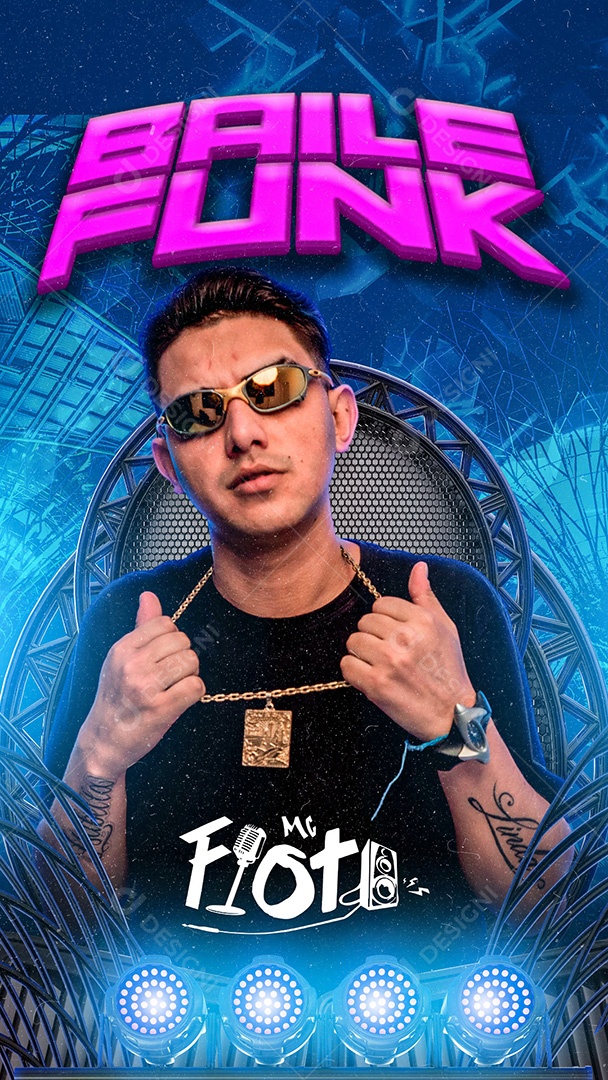 Flyer Show Baile Funk MC Fioti Story Social Media PSD Editável