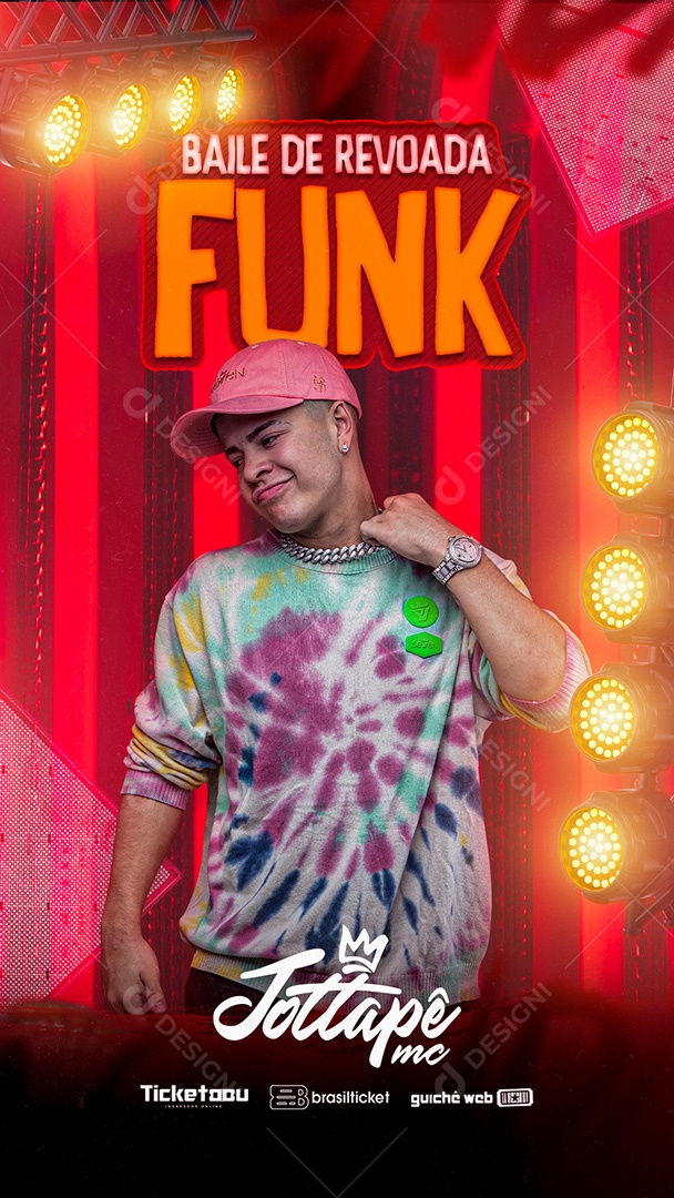 Flyer Funk Baile de Revoada MC Jottapê Social Media PSD Editável