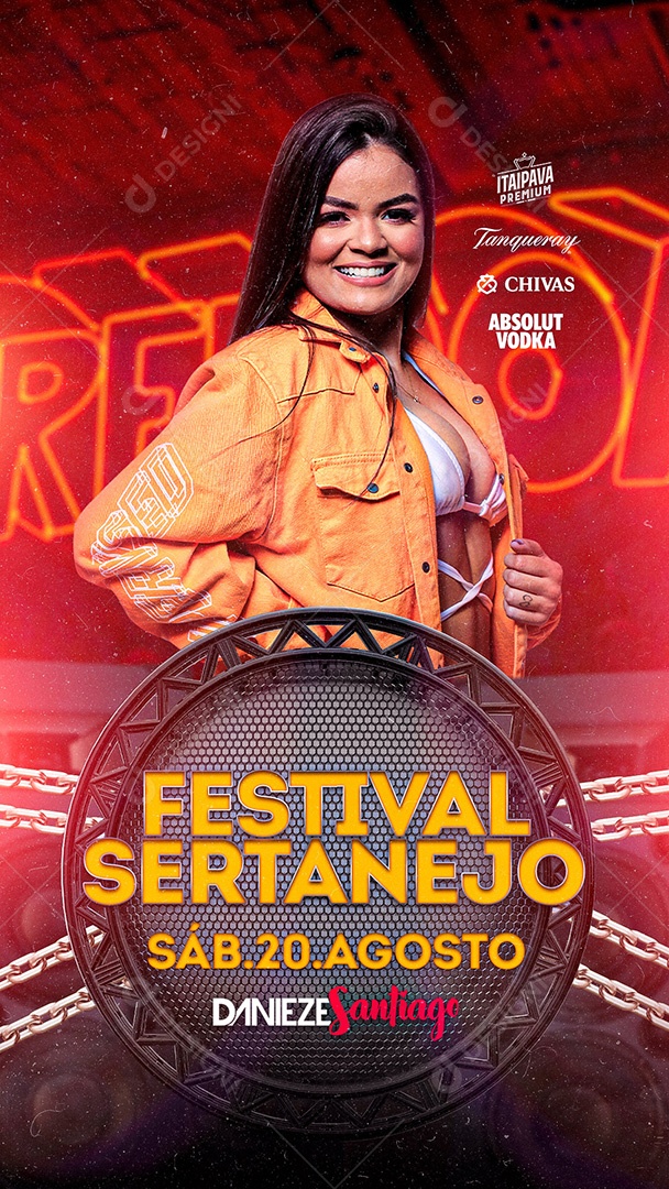 Flyer Show Danieze Santiago Story Social Media PSD Editável