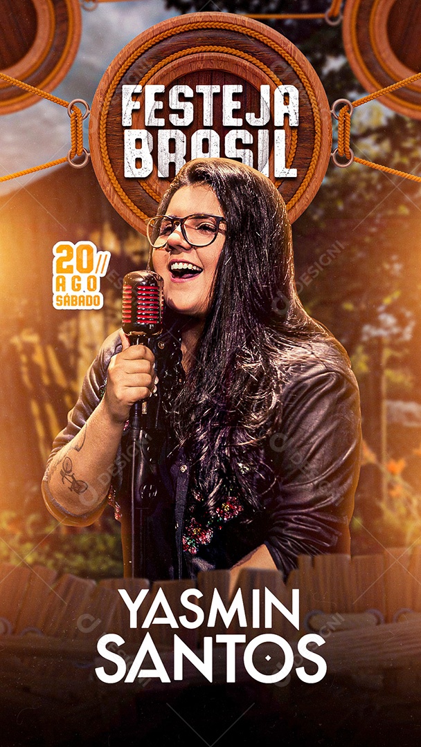 Flyer Show Yasmin Santos Story Social Media PSD Editável