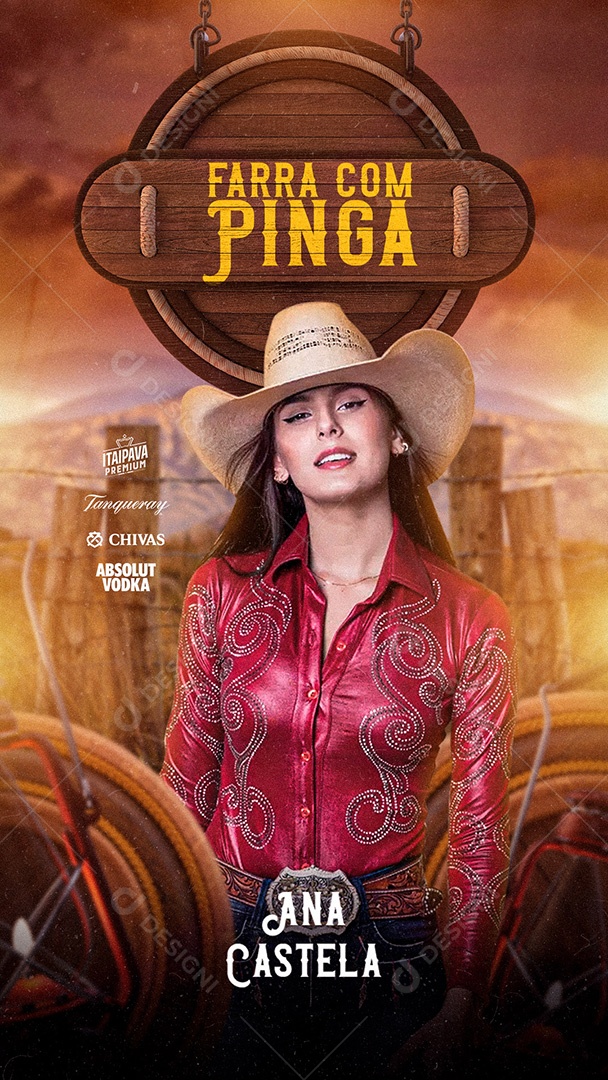 Flyer Show Ana Castela a Boiadeira Story Social Media PSD Editável