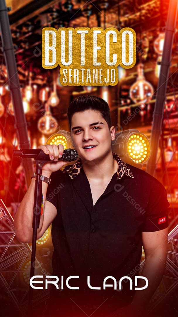 Flyer Show Eric Land Story Social Media PSD Editável