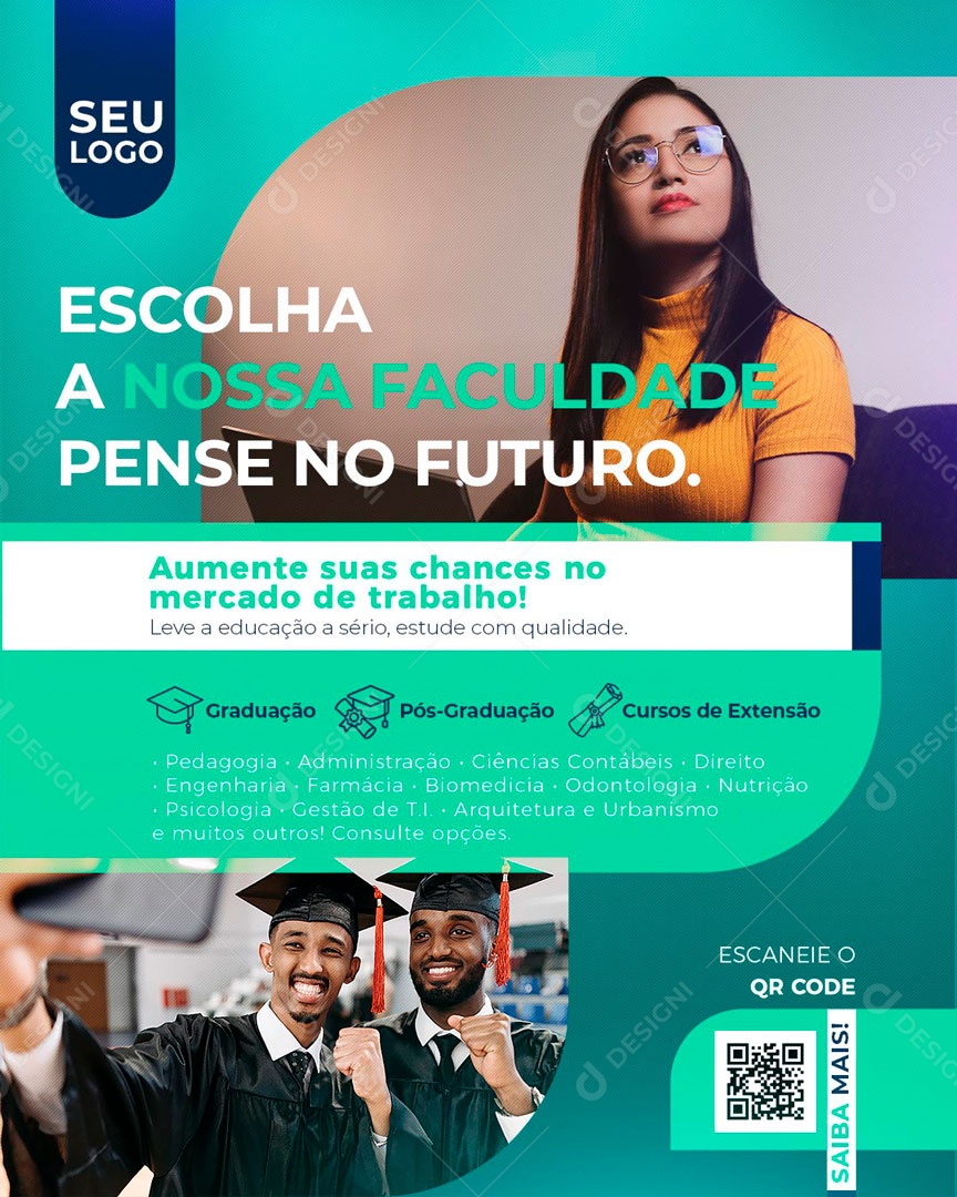 Escolha Nossa Faculdade Pense No Seu Futuro Social Media PSD Estável
