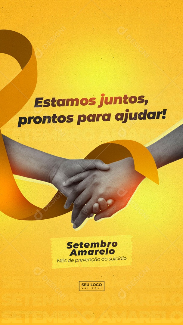 Estamos Aqui Para Você Setembro Amarelo Data Comemorativa Social Media PSD Editável