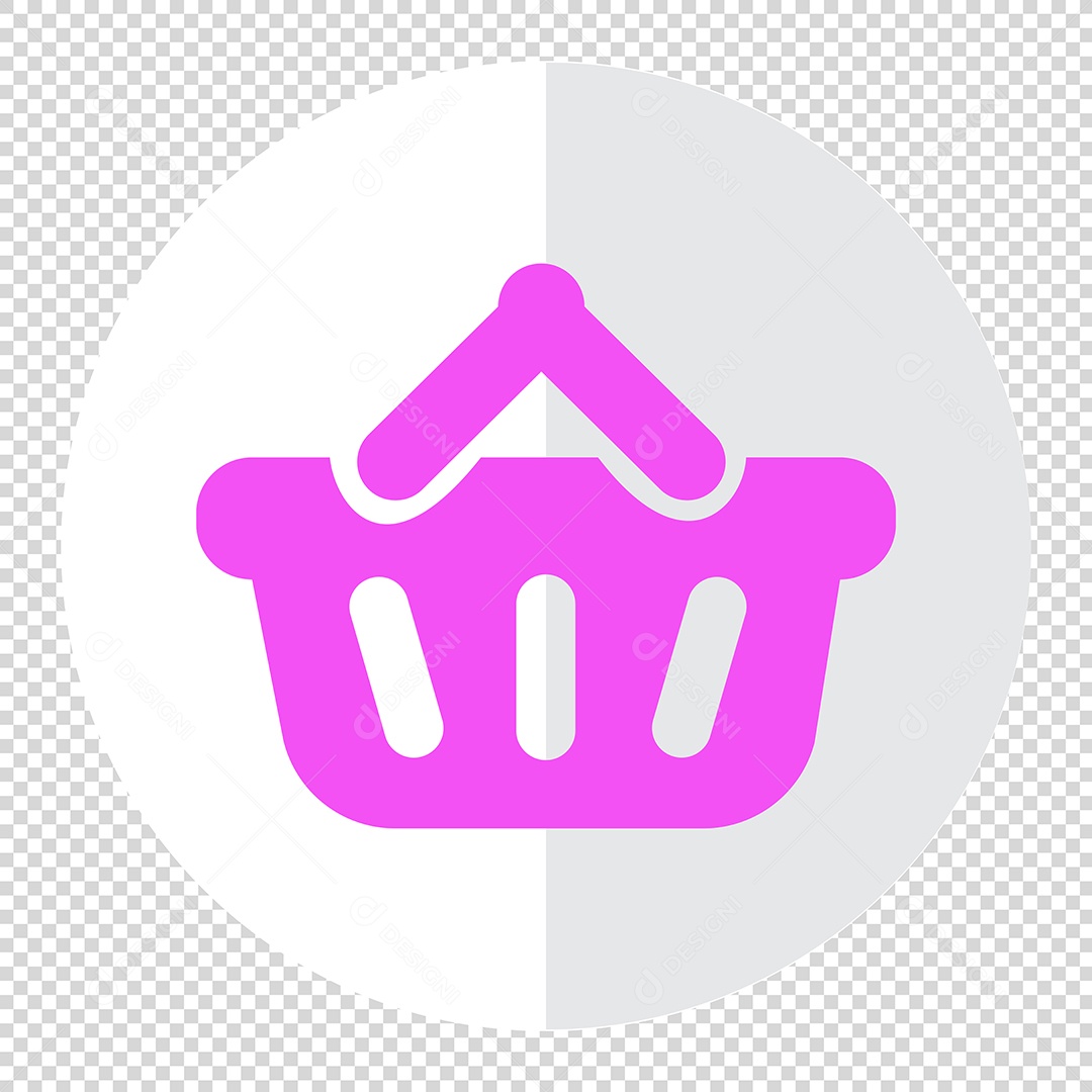 Ícone 3D Compras Rosa Para Composição PSD