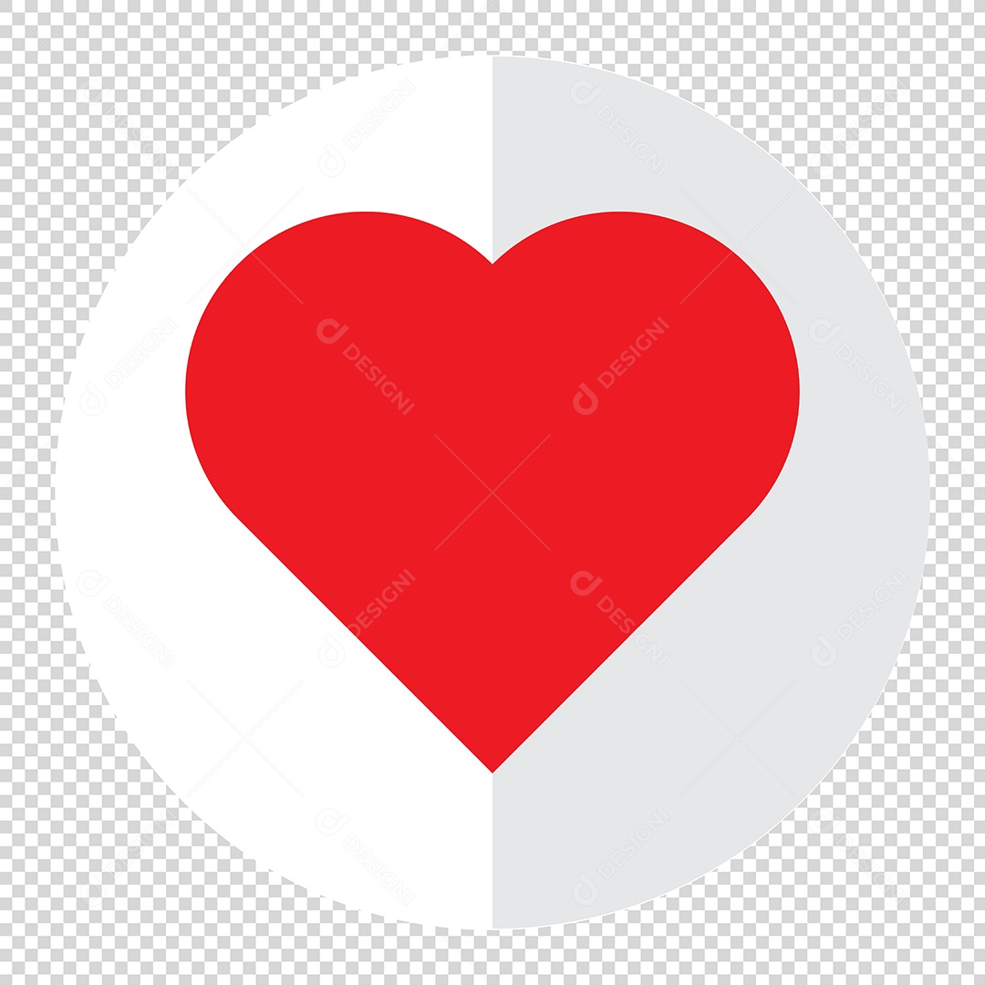 Ícone 3D Coração Para Composição PSD