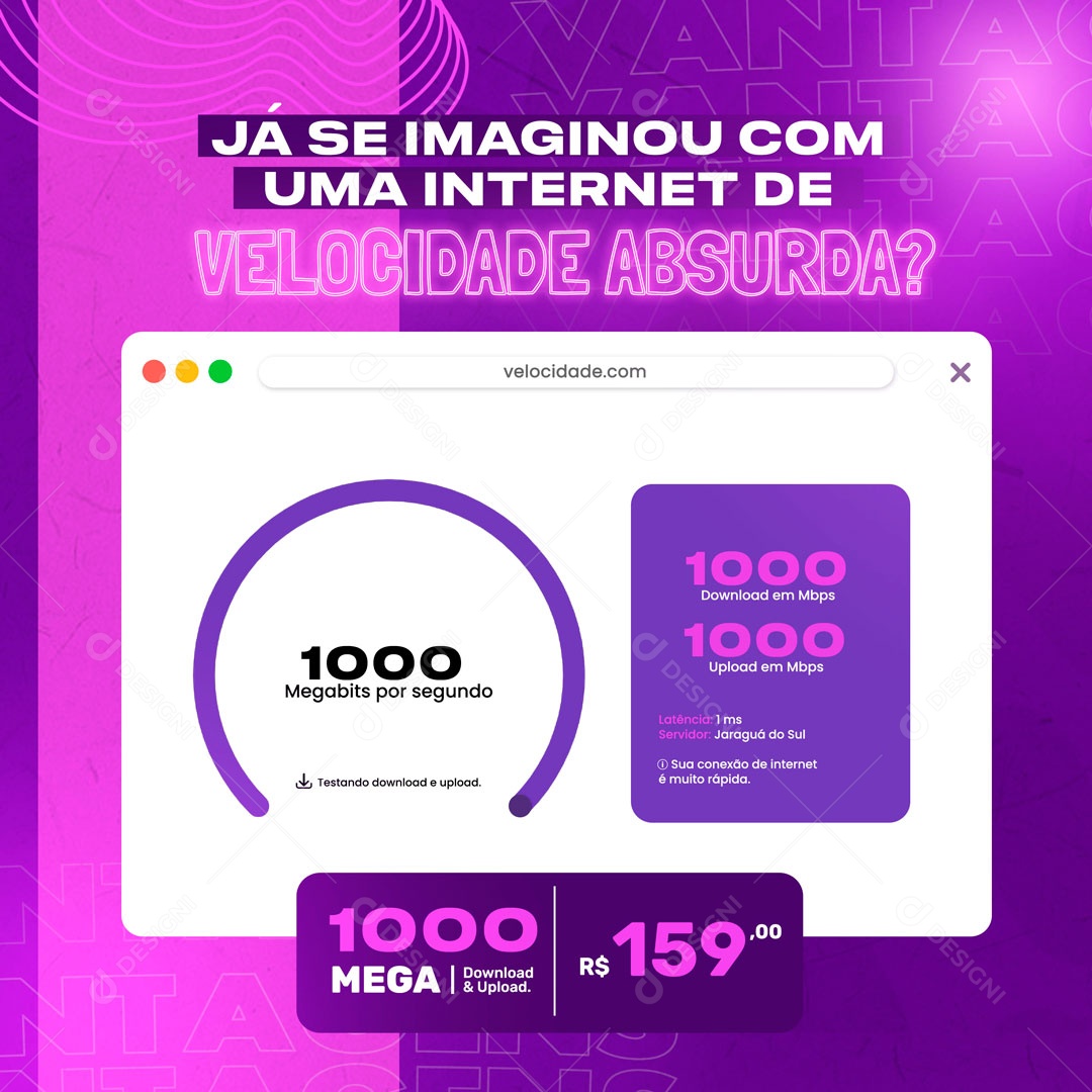 Já Se Imaginou Com Uma Internet De Velocidade Absurda Social Media PSD Editável