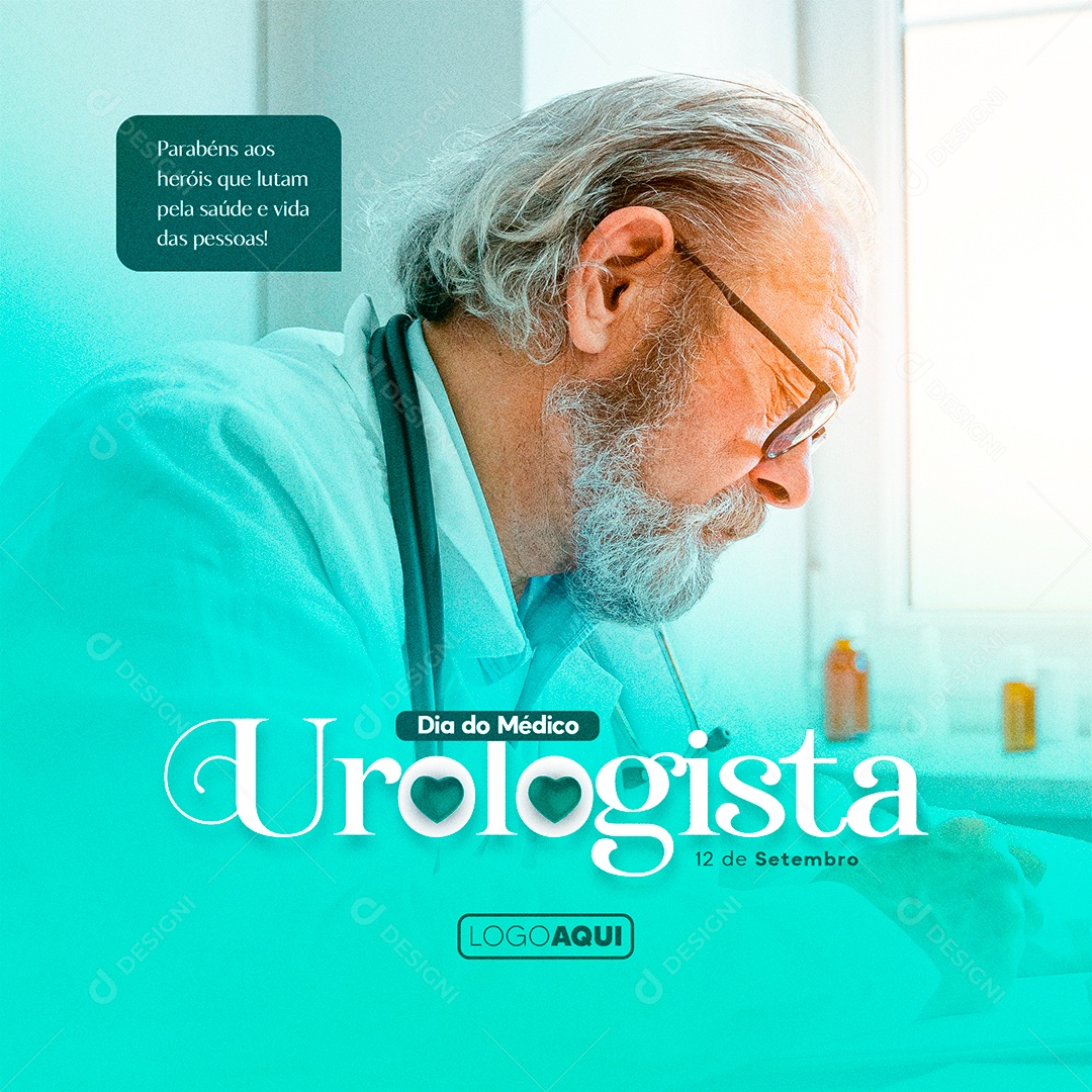 Parabéns aos heróis que lutam pela saúde Dia do Médico Urologista Social Media PSD Editável