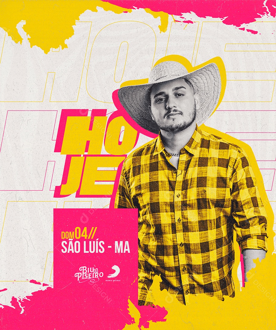 Flyer Agenda de Show É Hoje Feed Social Media PSD Editável