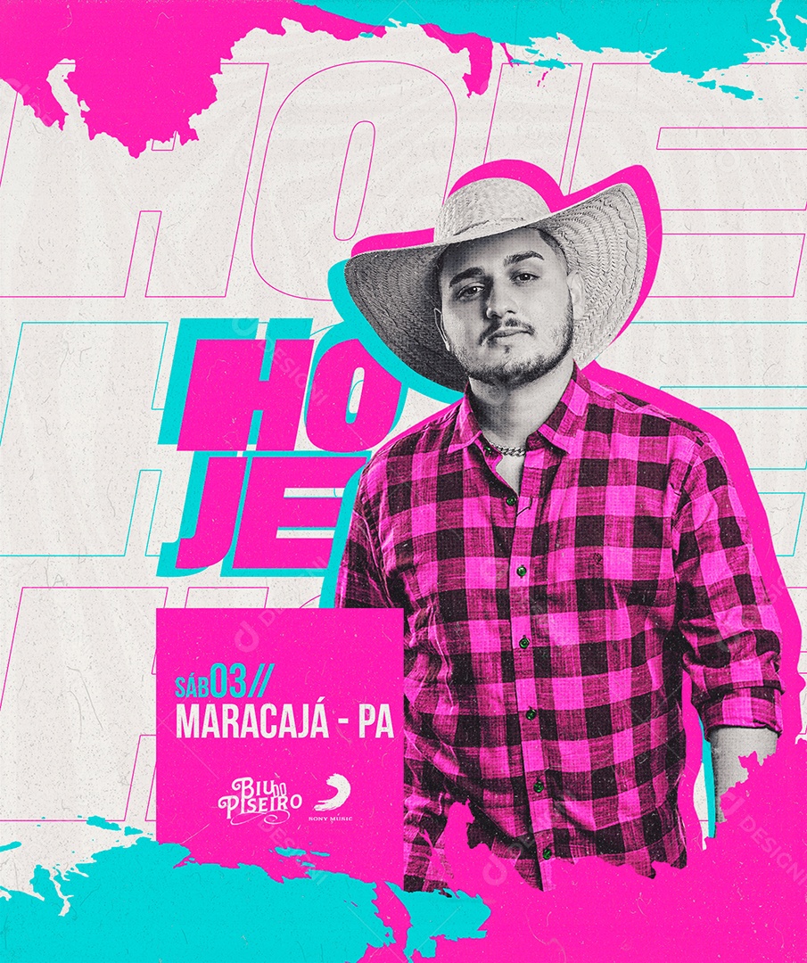 Flyer Agenda de Show É Hoje Feed Social Media PSD Editável