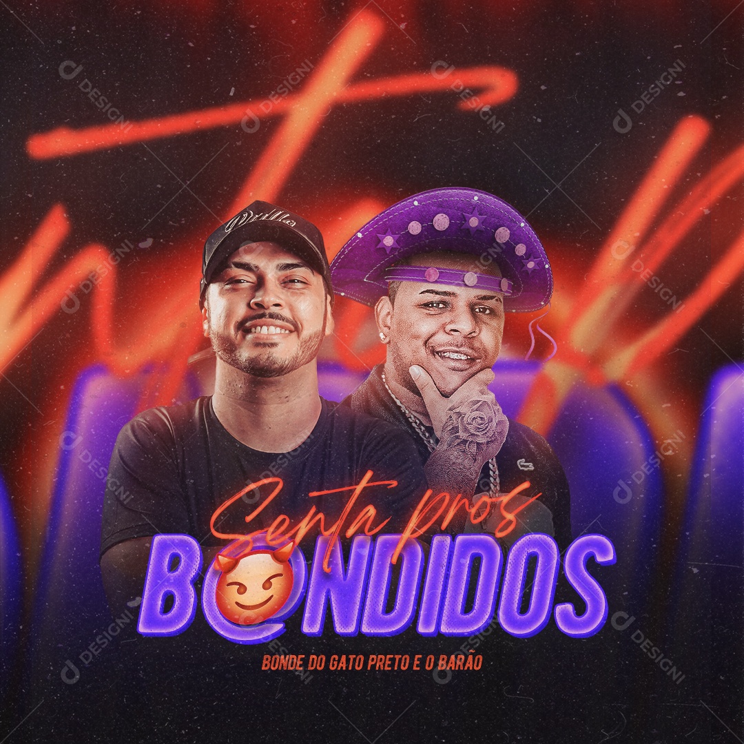 Social Media Cover of Music Bonde do Gato Preto e o Barão Flyer Editable PSD