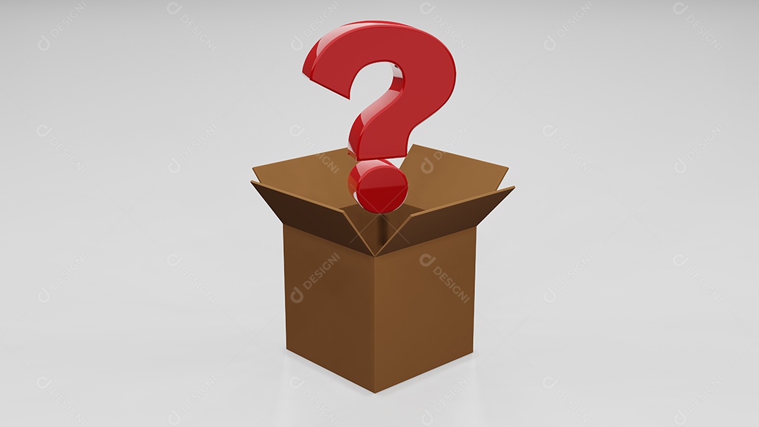 Ponto de interrogação no chão, renderização 3D