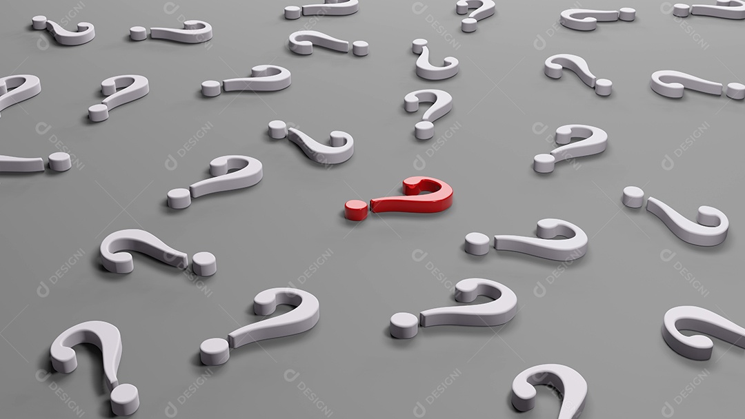 ponto de interrogação abstrato, renderização em 3D