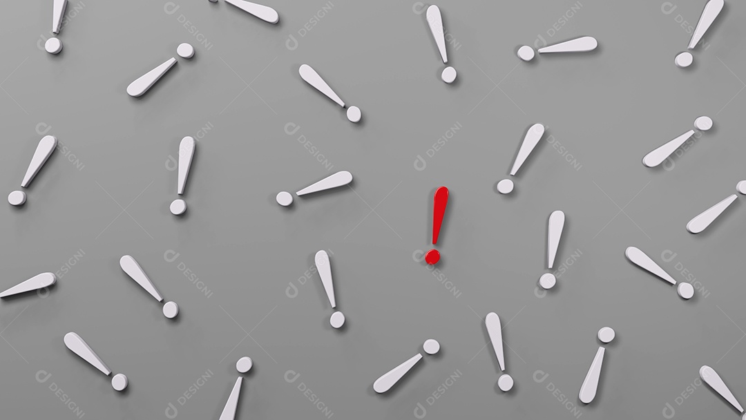 ponto de exclamação abstrato, renderização em 3D