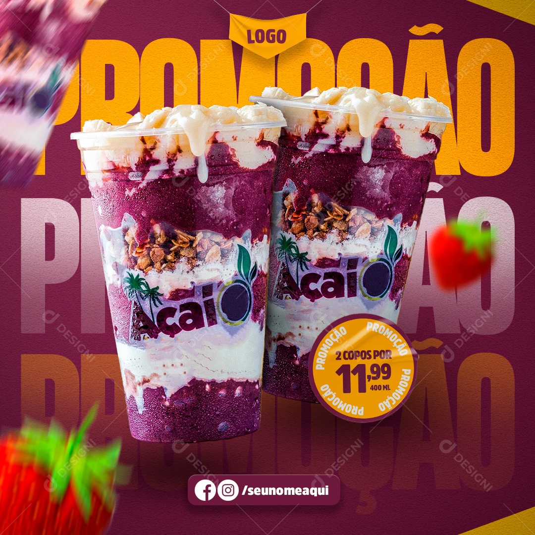 Insista Não Tem Como Resistir Peça já o Seu Social Media PSD Editável