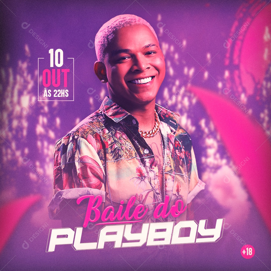 Flyer Baile Do Playboy Shows Social Media PSD Editável