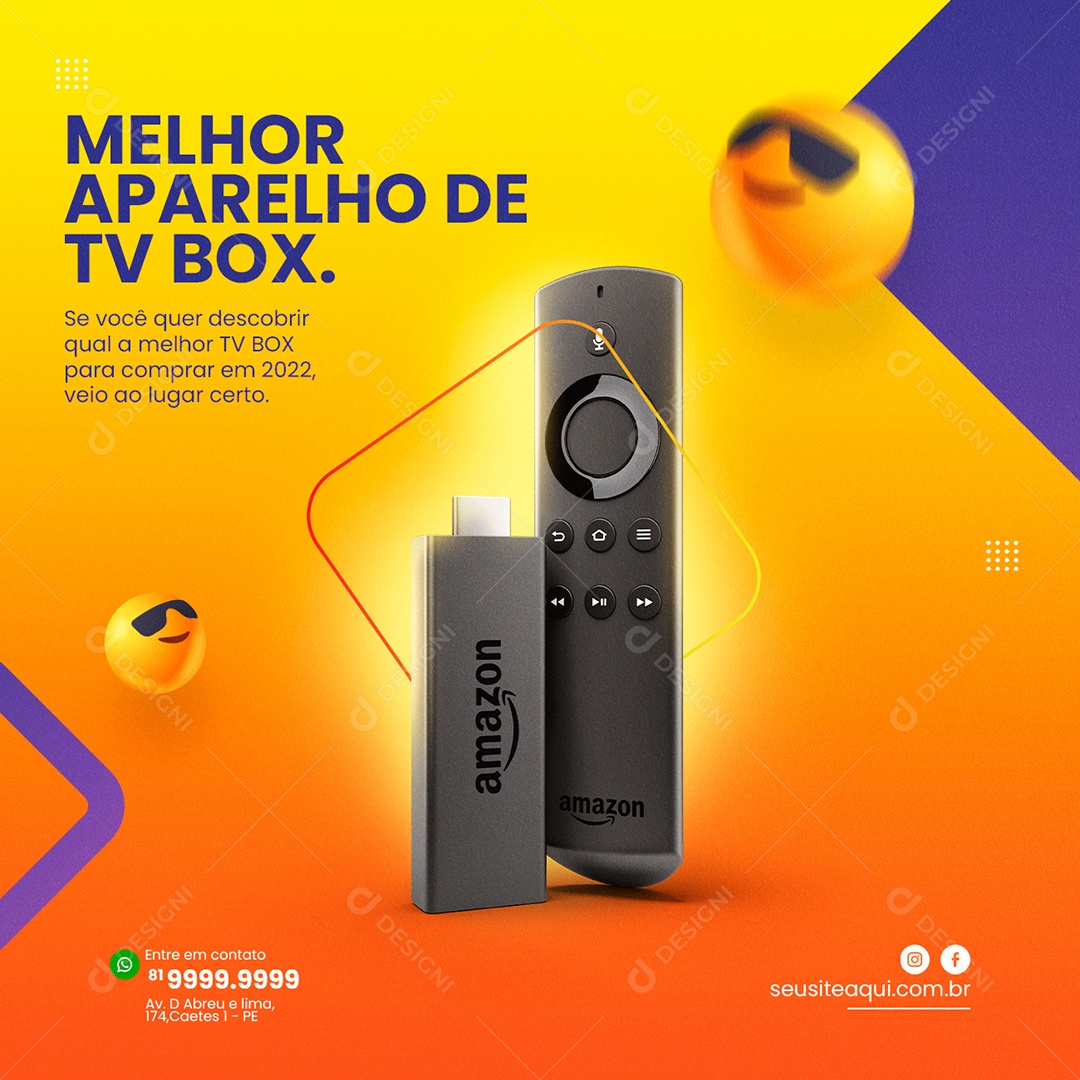 Social Media IPTV Melhor Aparelho de TV Box PSD Editável