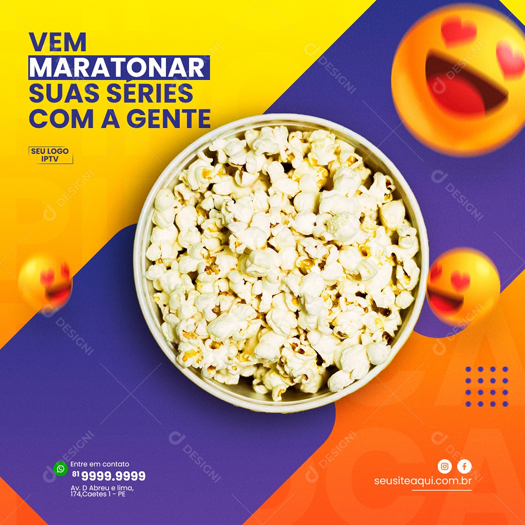 Social Media IPTV Vem Maratonar Suas Sérias PSD Editável