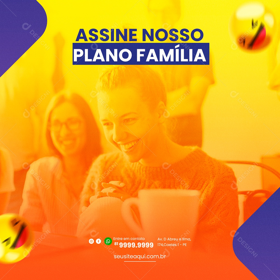 Social Media IPTV Assine Nosso Plano Família PSD Editável