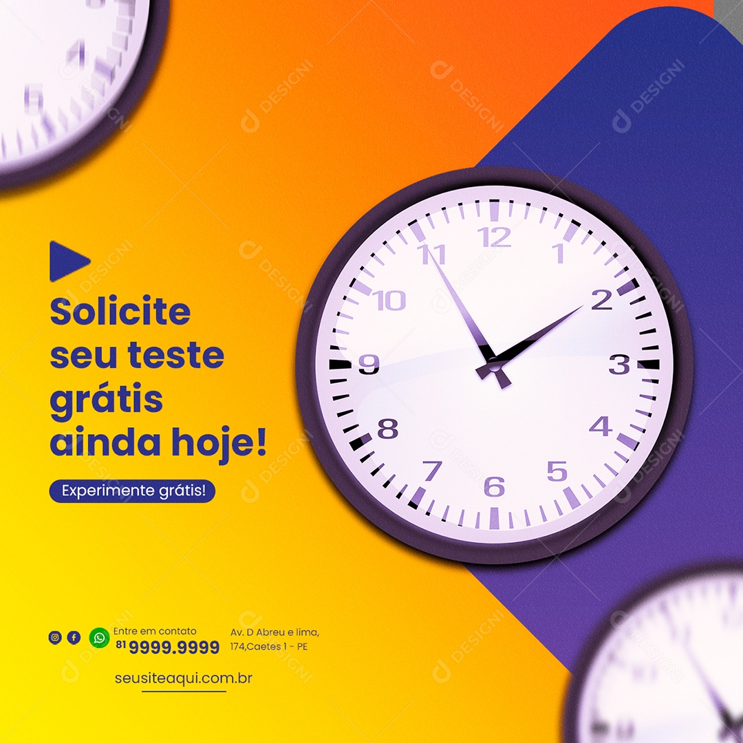 Social Media IPTV Solicite Seu Teste PSD Editável