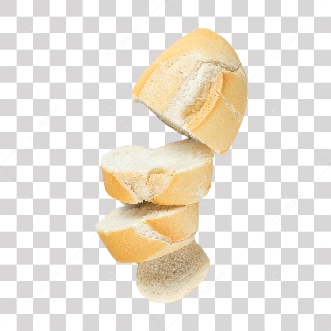Pão Frances Pedaços Cortado PNG Transparente