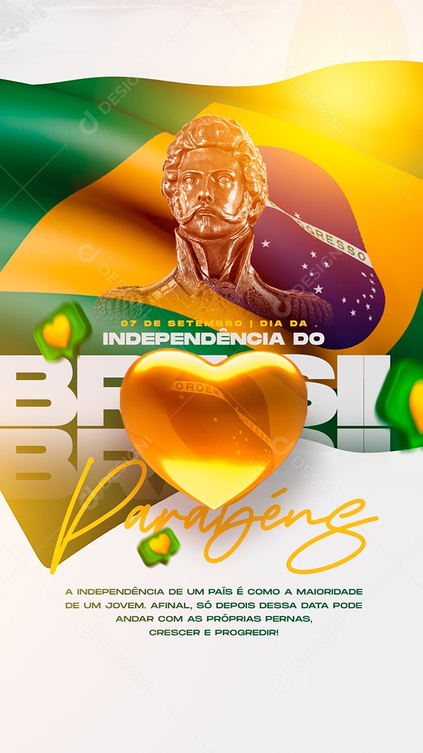 Parabéns Dia da Independência do Brasil 07 de Setembro Social Media PSD Editável