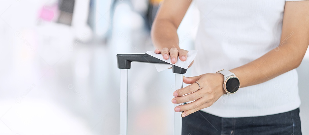 alça de superfície limpa de mulher Saco de bagagem por tecido de limpeza úmida