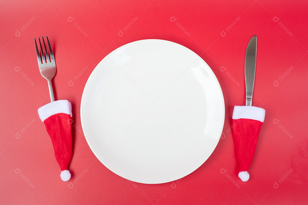 Feliz Natal com Papai Noel diminuto, placa branca